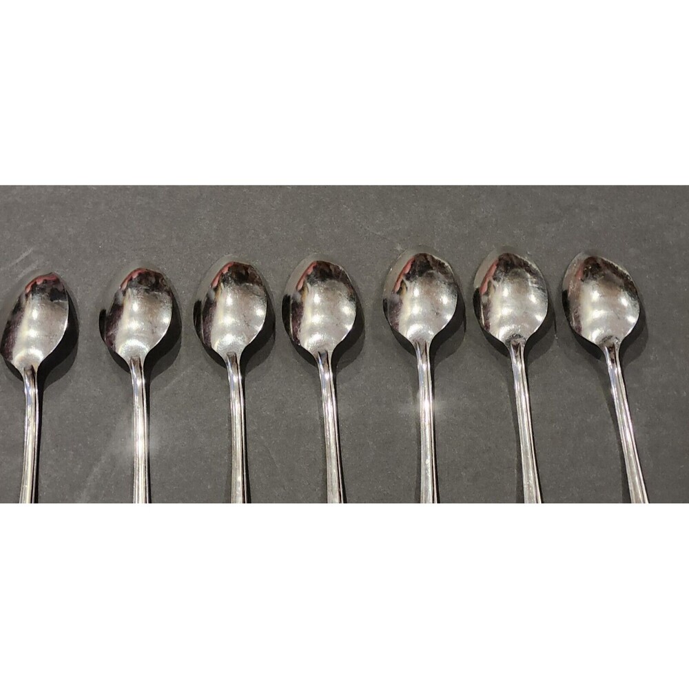 EKCO Stainless Chevron Iced Tea Spoons Made USA Set of 7 - Picture 4 of 8